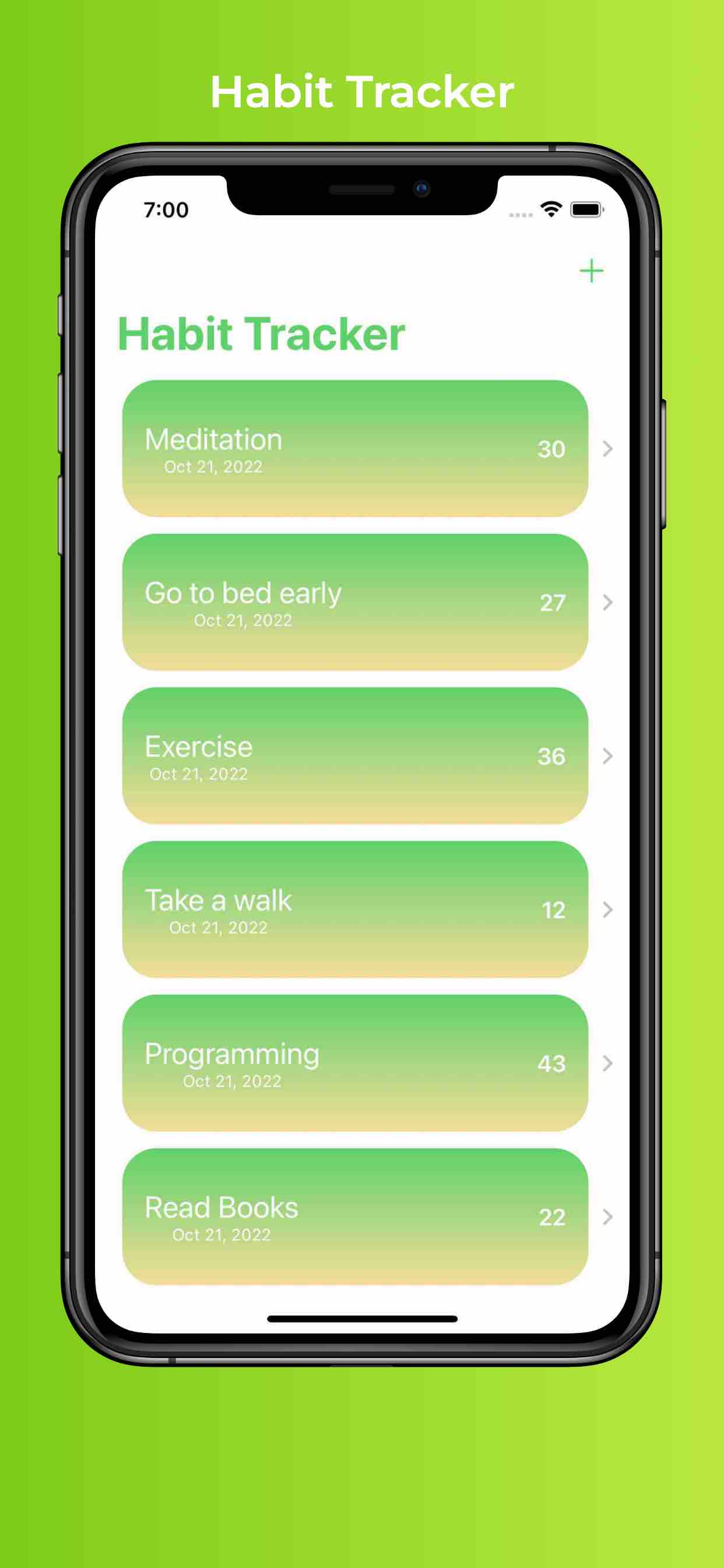 Habit Tracking App Screenshot